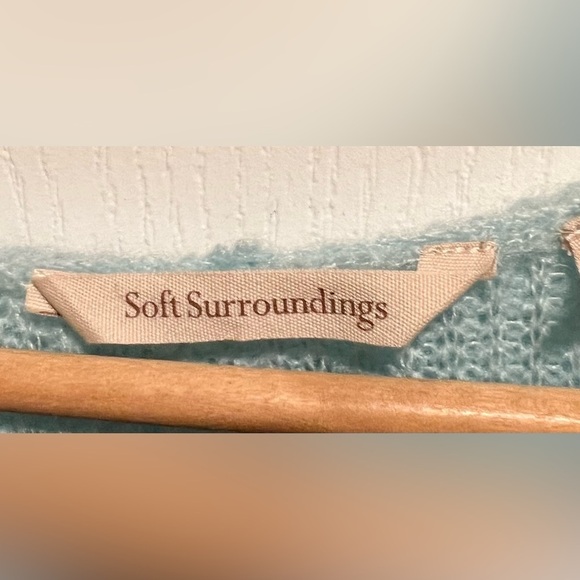 Soft Surroundings Lessie Button Duster Cardigan Sweater Hooded Size small EUC - Picture 3 of 4